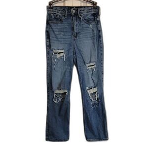 Hollister Ripped Blue Jeans Size 1 Short 25W x 25L High Rise